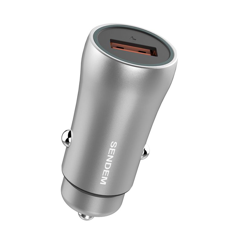 D9-45W-full-compatible-Super-fast-charging-car-charger-1 شاحن سيارة SENDEM D9 - الصورة 1