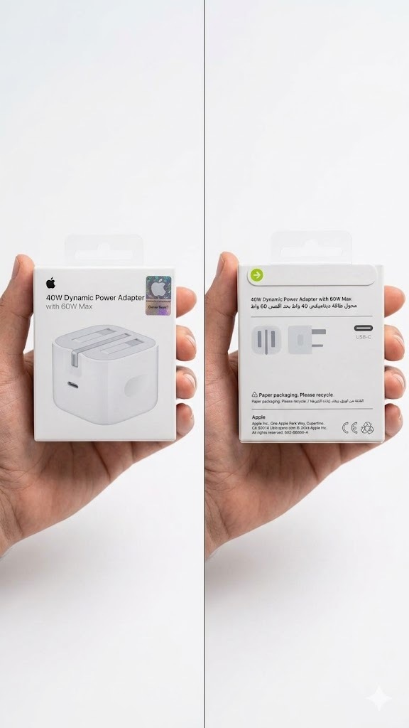 IMG-20260610-WA0600 شاحن Apple 40W Dynamic Power Adapter with 60 - الصورة 1