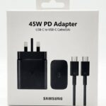 شاحن سامسونج الأصلي 45W PD Adapter + كابل USB-C to USB-C 5A