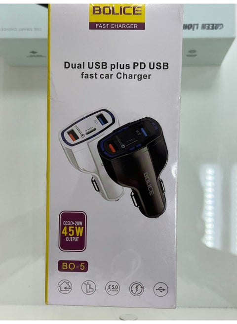 IMG-20260613-WA0529 شاحن سيارة Bolice BO-5 بقوة 45W QC3.0 + PD 20W - الصورة 1