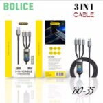 كابل Bolice BO-35 3in1 شاشة ديجيتال 100W طول 100cm