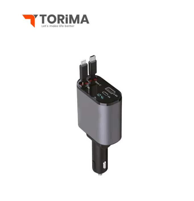 ae144cb8-f384-4342-9810-8abe3bbb45bf شاحن سيارة وناقل FM بلوتوث Torima G16 3 في 1* - الصورة 1
